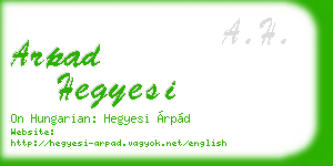 arpad hegyesi business card