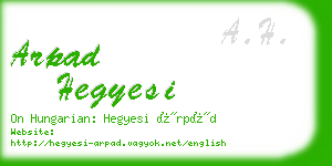 arpad hegyesi business card